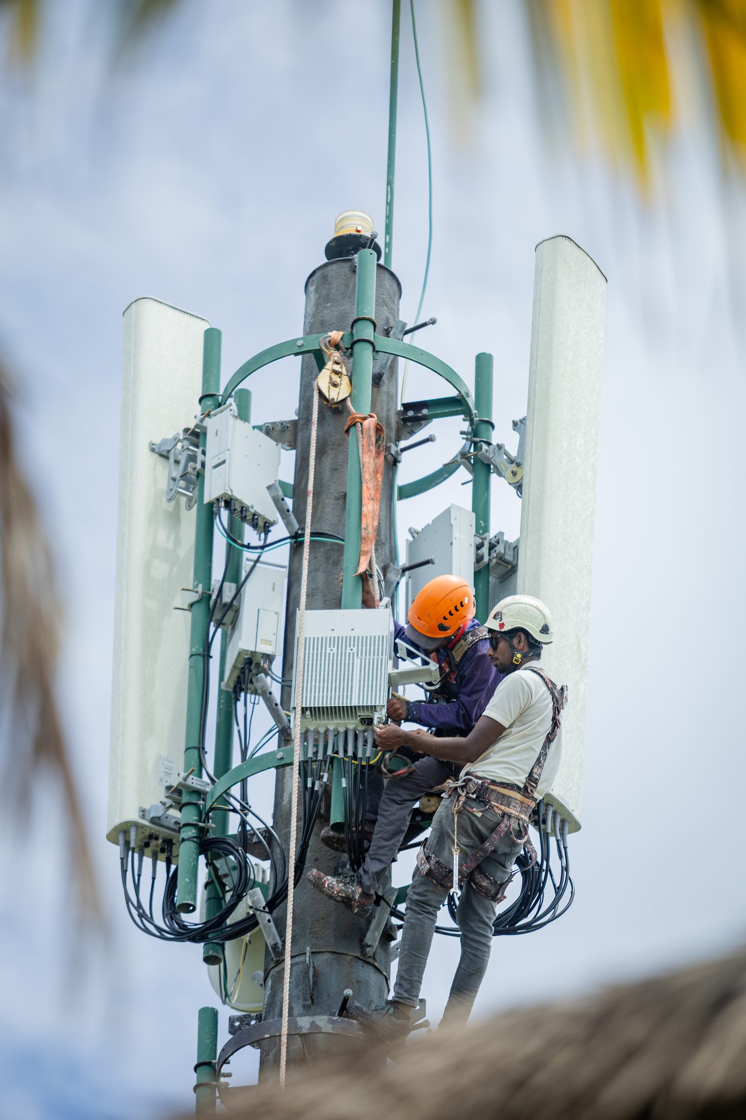 Rishthaa crew working on a telecom tower